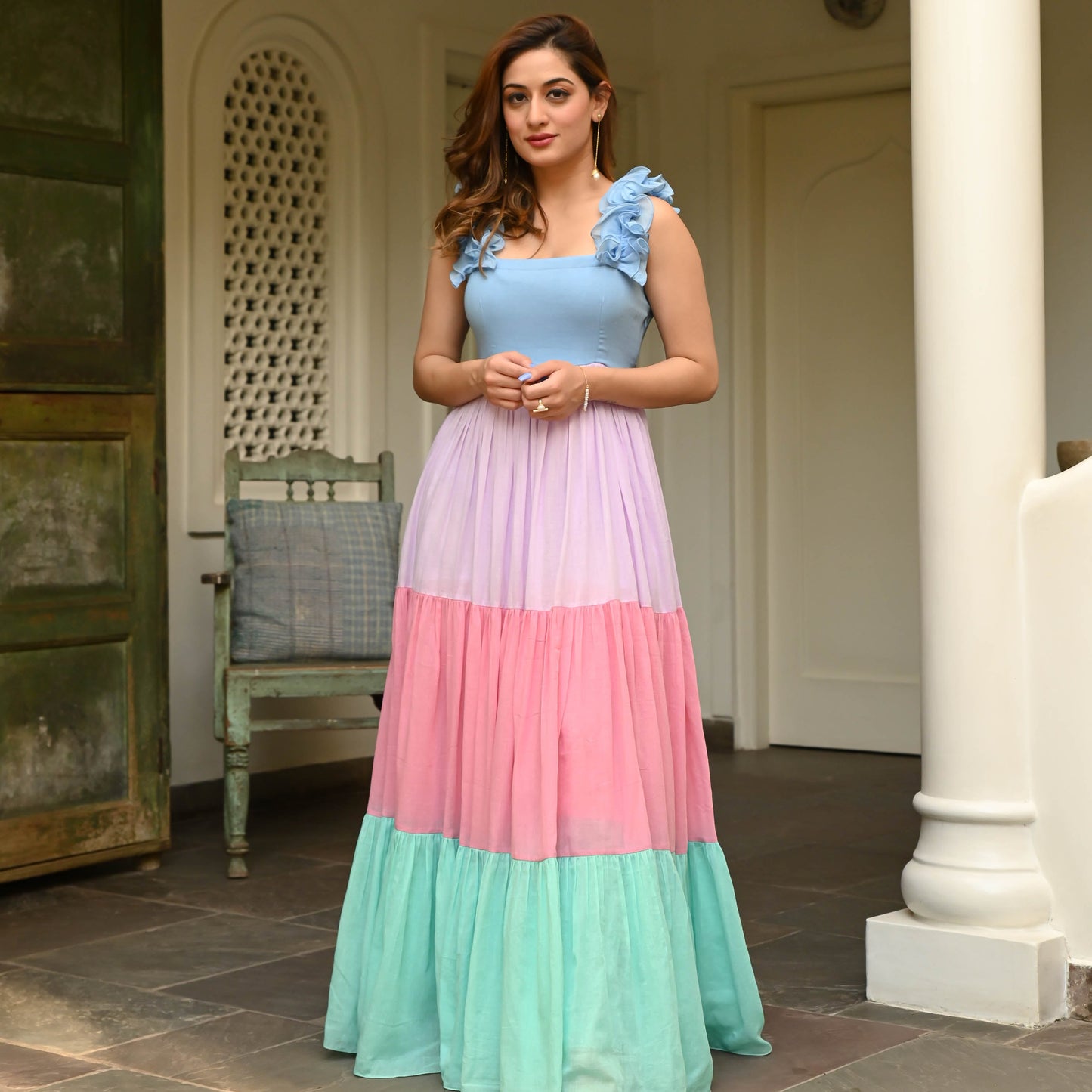 Lady Collection's Dusty Jade Pink Cotton Charm Dress