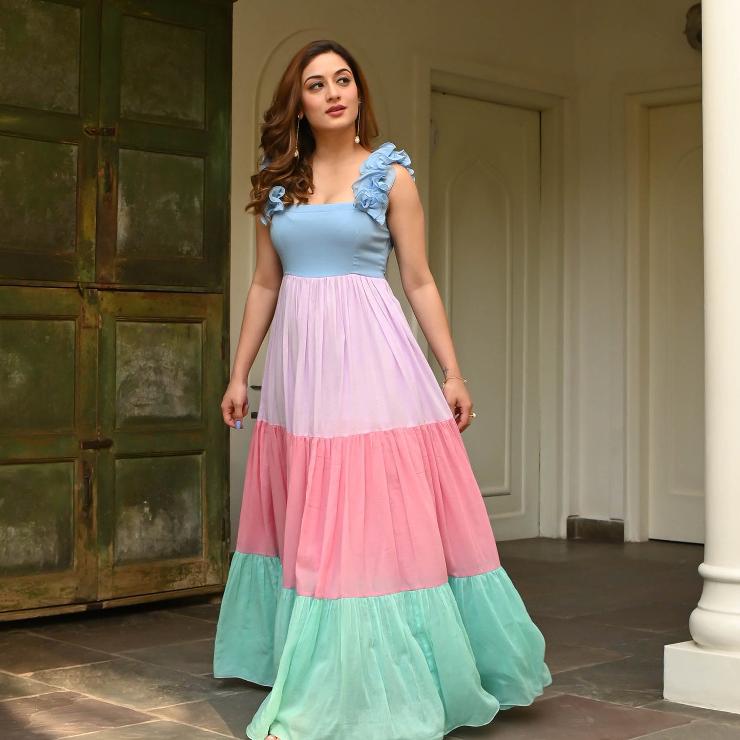 Lady Collection's Dusty Jade Pink Cotton Charm Dress