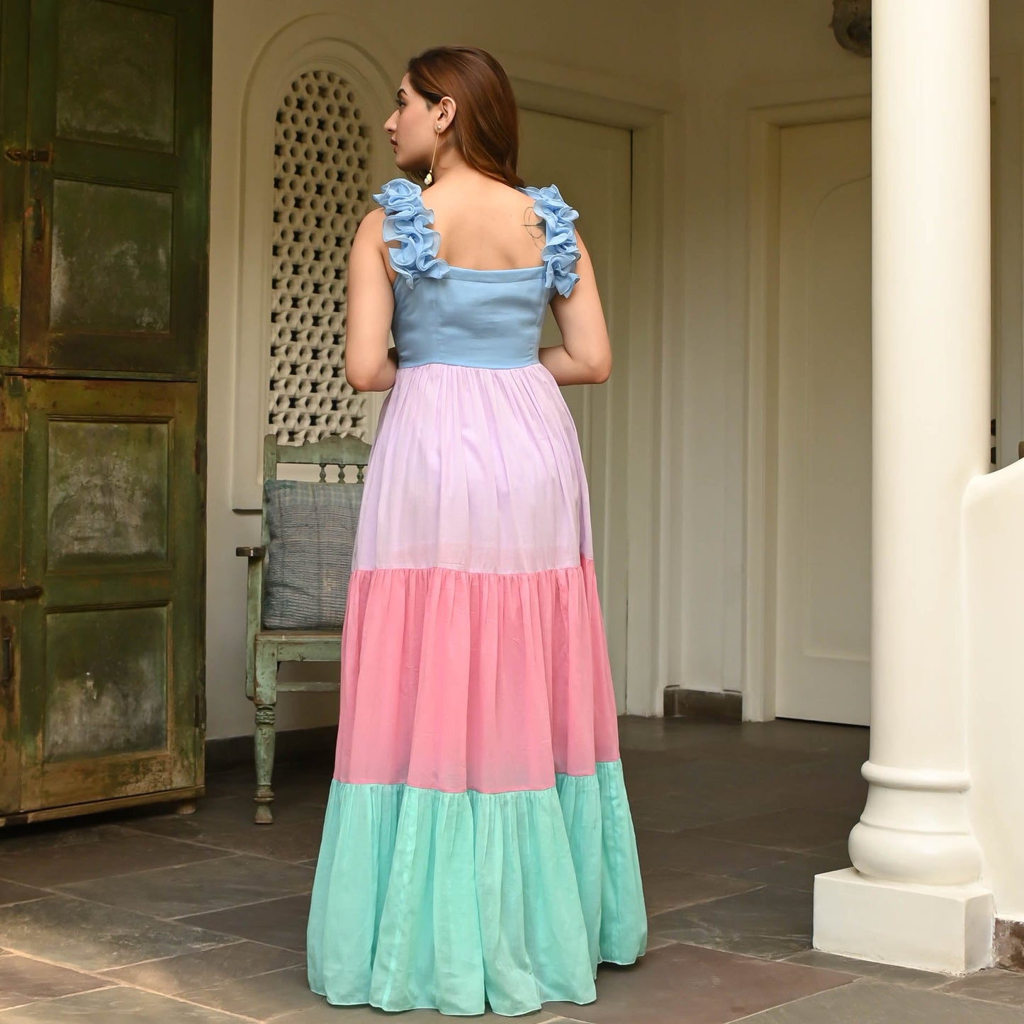 Lady Collection's Dusty Jade Pink Cotton Charm Dress
