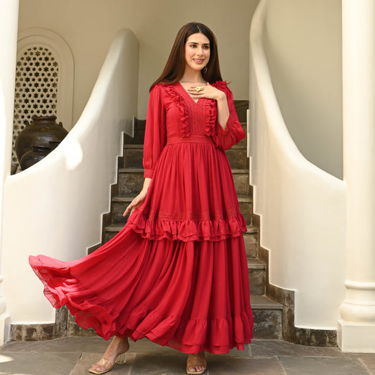 Lady Collection's Hibiscus Bloom Georgette Dress